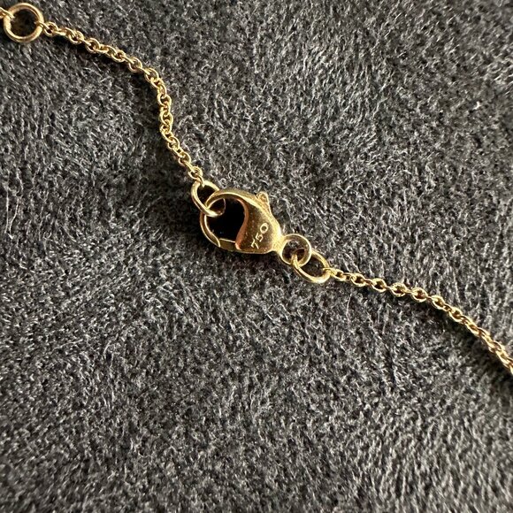 David Yurman Initial "J" Charm Necklace in 18K Yellow Gold & Pavé White Diamonds - Picture 14 of 16
